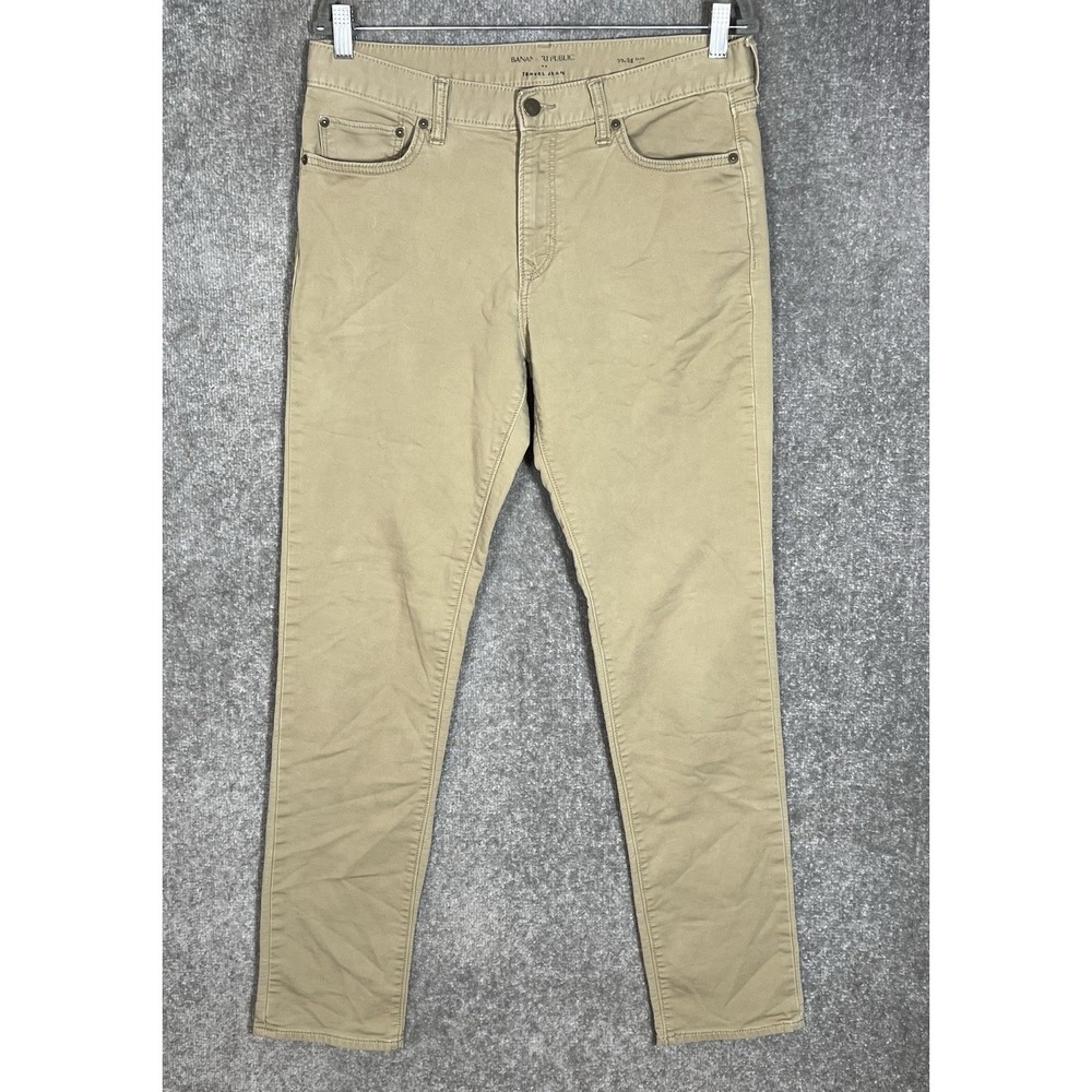 Banana Republic Washwell Slim Travel Jeans Mens Size 32x34 Khaki Stretch Pockets